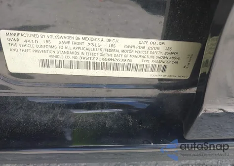 2009 Volkswagen Jetta Sportwagen 2.5L Se/Se из США, поврежденный, VIN 3VWTZ71K59M263975